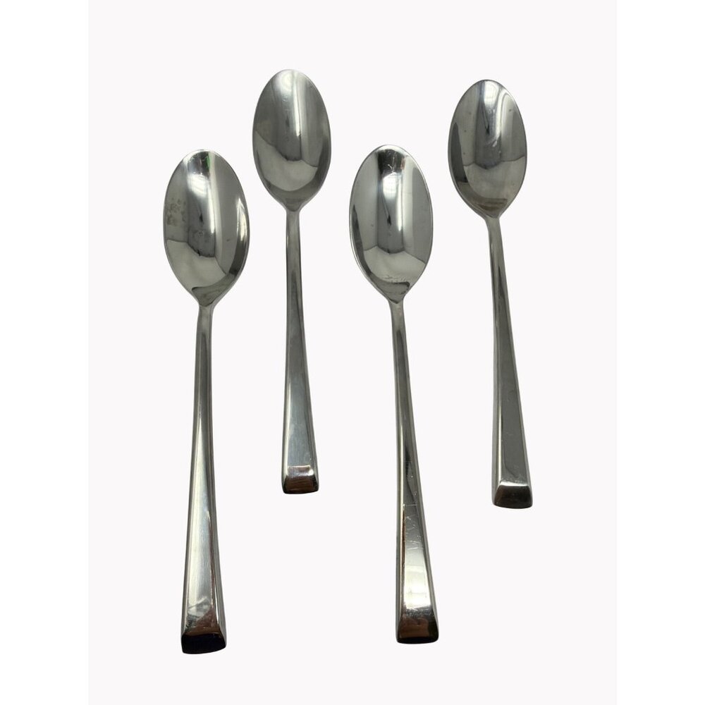 Mikasa Rockford Stainless Steel Flatware Set of 4 Oval Soup Spoons 8in Glossy